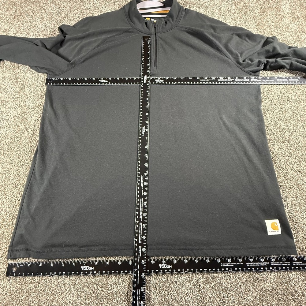 Carhartt Mens Force 1/4 Zip Pullover 2XL Black Long Sleeve Relaxed Fit - Picture 2 of 6